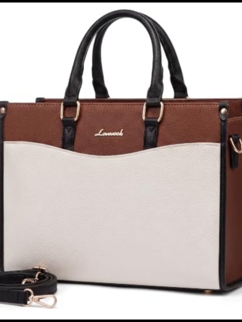 Vegan Leather Satchel Tote Bag with Wristlet Clutch Crossbody Purse